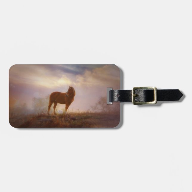 Beautiful Wild Mustang Horse Luggage Tag Gepäckanhänger (Vorderseite horizontal)