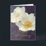 Beautiful Wild Rose Happy Birthday Card Karte<br><div class="desc">In Beautiful happy birthday card inspired by a blooming wild rose.</div>