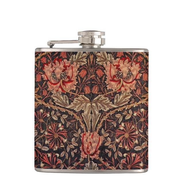 Beautiful William Morris Honeysuckle Flask Flachmann (Vorderseite)