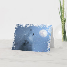 Beautiful Winter Solstice Blessings Wolf Card Karte