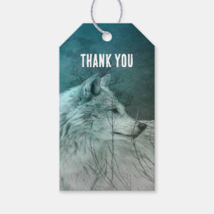 Beautiful Wolf in einem dunklen Wald Vielen Dank Geschenkanhänger