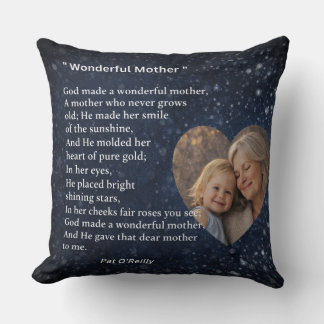 Beautiful “Wonderful Mother” Poem Cushion Gift Kissen