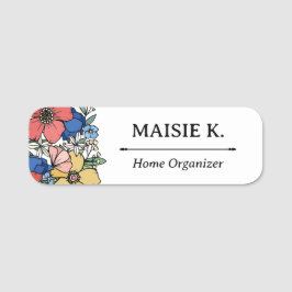 Beautiful Yellow Blue Coral Blume Name Namensschild