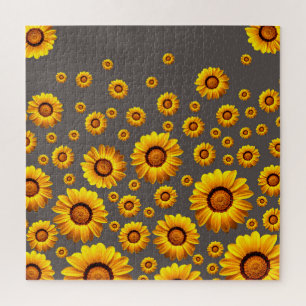 Beautiful yellow flowers on gray background