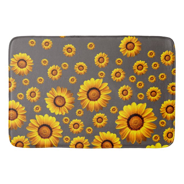 Beautiful yellow flowers on gray background badematte (Vorderseite)