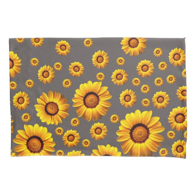 Beautiful yellow flowers on gray background kissenbezug (Vorderseite)