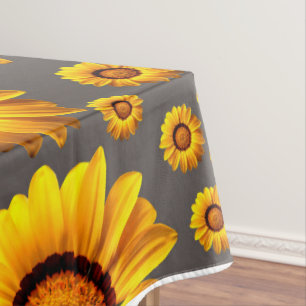 Beautiful yellow flowers on gray background tischdecke