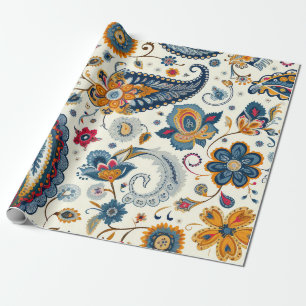 Beautiful Yellow Paisley Pattern Geschenkpapier