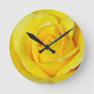 Beautiful yellow rose petals runde wanduhr