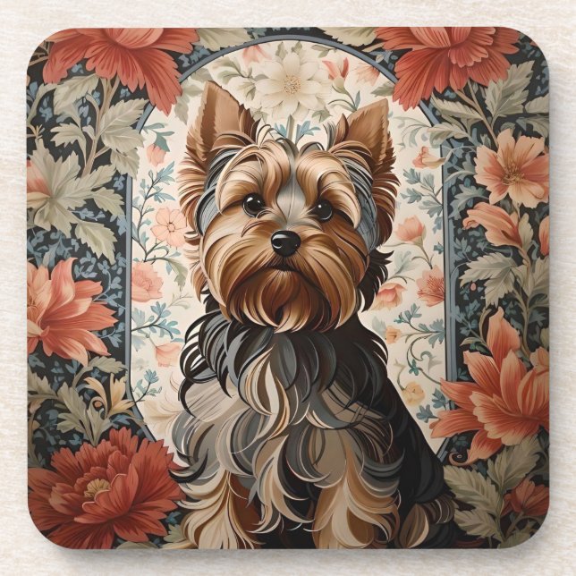 Beautiful Yorkie | Yorkshire Terrier Portrait Getränkeuntersetzer (Vorderseite)