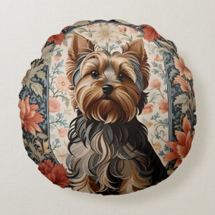 Beautiful Yorkie   Yorkshire Terrier Portrait Rundes Kissen
