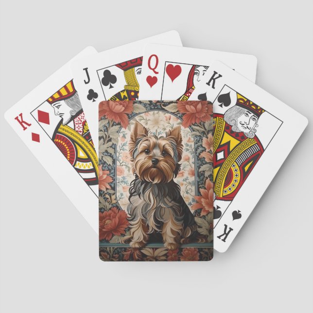 Beautiful Yorkie | Yorkshire Terrier Portrait Spielkarten (Rückseite)