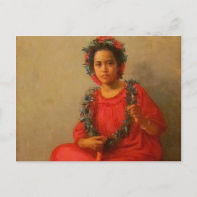 Beautiful Young Lei Seller in Old Hawaii Postkarte (Vorderseite)