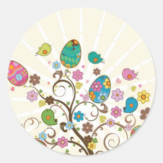 Beautifull East Eggs Design! Runder Aufkleber