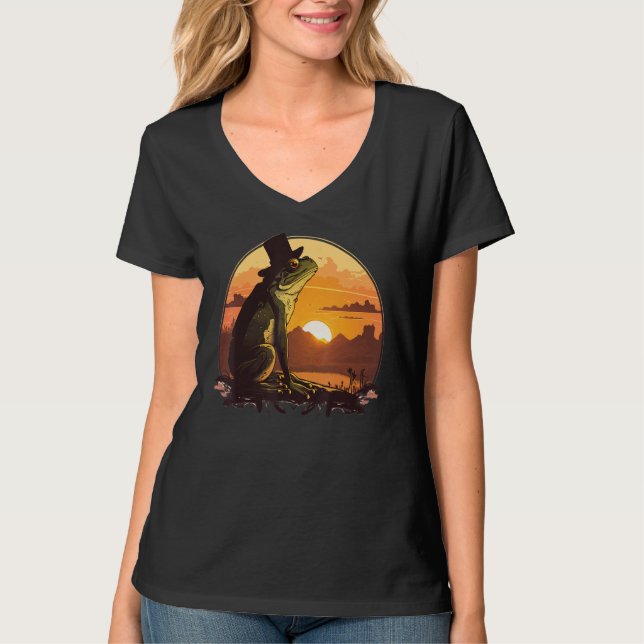 Beautifull Frog Sunset on vintage Frog T-Shirt (Vorderseite)
