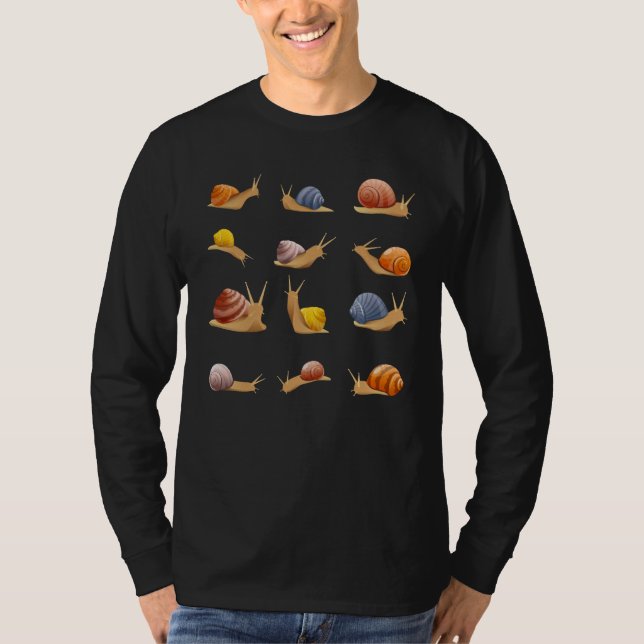Beautifully Illustrated Snails Vintage Snail T-Shirt (Vorderseite)