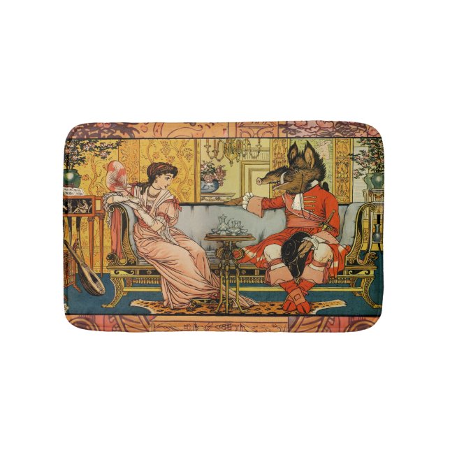 Beauty Beast Classic Fairy Tale Zeichen Badematte (Vorderseite)