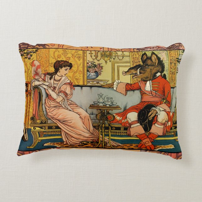 Beauty Beast Classic Fairy Tale Zeichen Dekokissen (Rückseite)