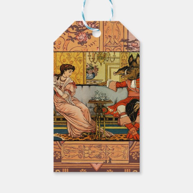 Beauty Beast Classic Fairy Tale Zeichen Geschenkanhänger (Vorderseite)