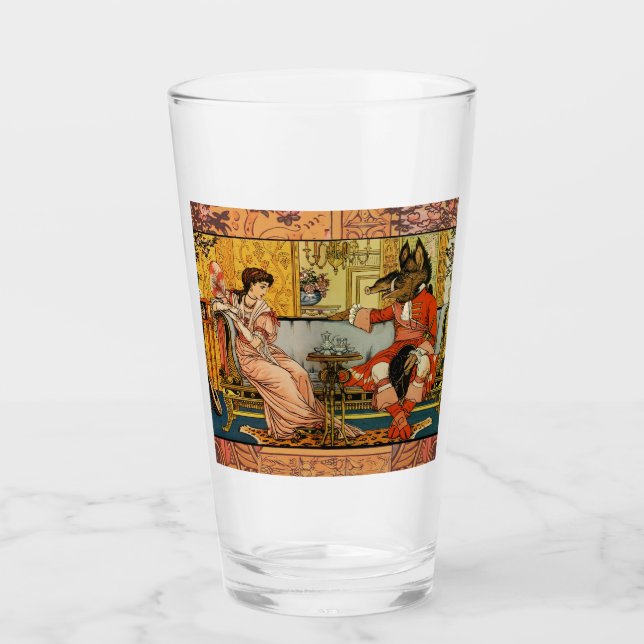 Beauty Beast Classic Fairy Tale Zeichen Glas (Vorderseite)