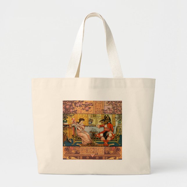 Beauty Beast Classic Fairy Tale Zeichen Jumbo Stoffbeutel (Vorne)
