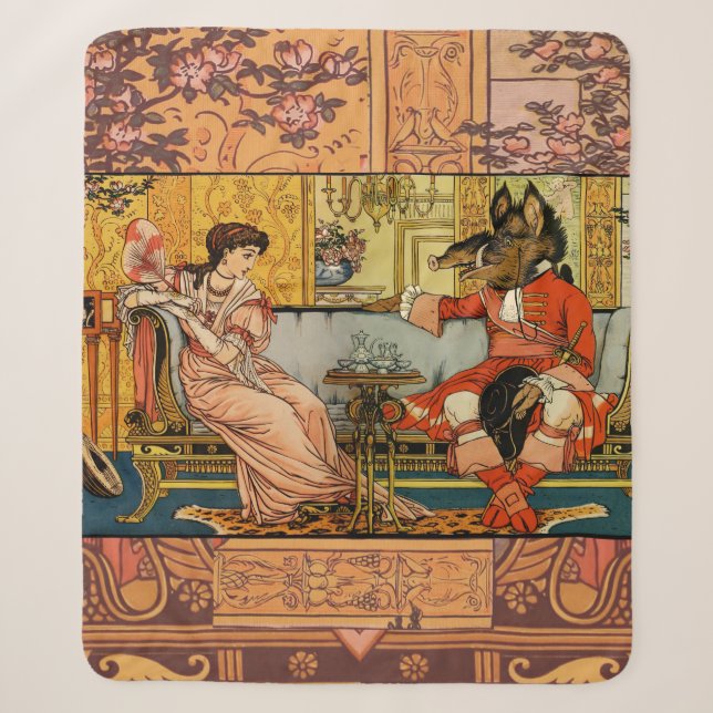 Beauty Beast Classic Fairy Tale Zeichen Sherpadecke (Vorderseite)