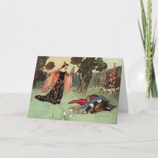 Beauty & Beast Princess Vintage Märchen Karte (Vorderseite)