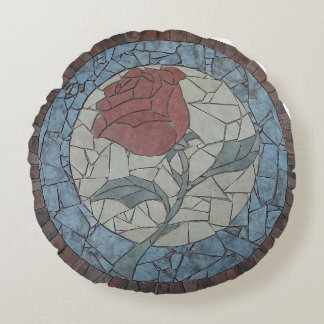 Beauty & Beast Rose Mosaik Design Rundkissen Rundes Kissen