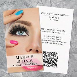 Beauty Beruflich Hair Makeup QR Code Foto Visitenkarte