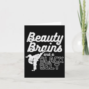 Beauty Brains Black Belt Girl Ponytail Kick Taekwo Karte