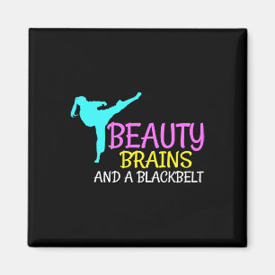 Beauty Brains Black Belt Karate Martial Arts Gesch Magnet