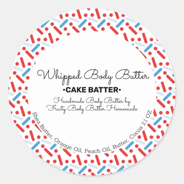 Beauty Branding Sprinkles Patriotic Packaging Runder Aufkleber (Vorderseite)