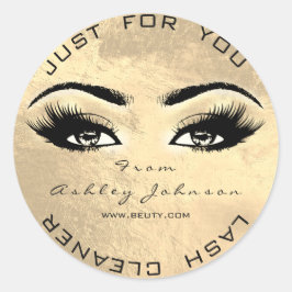 Beauty Browns Makeup Gold Lash Makeup Cleaner Runder Aufkleber