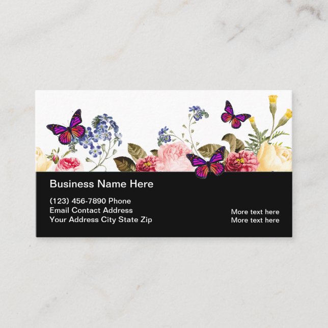 Beauty Butterflies Natur Inspiriert Visitenkarte (Vorderseite)