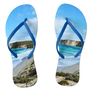 "Beauty Captured: Iconic Coastline Kangaroo Island Flip Flops