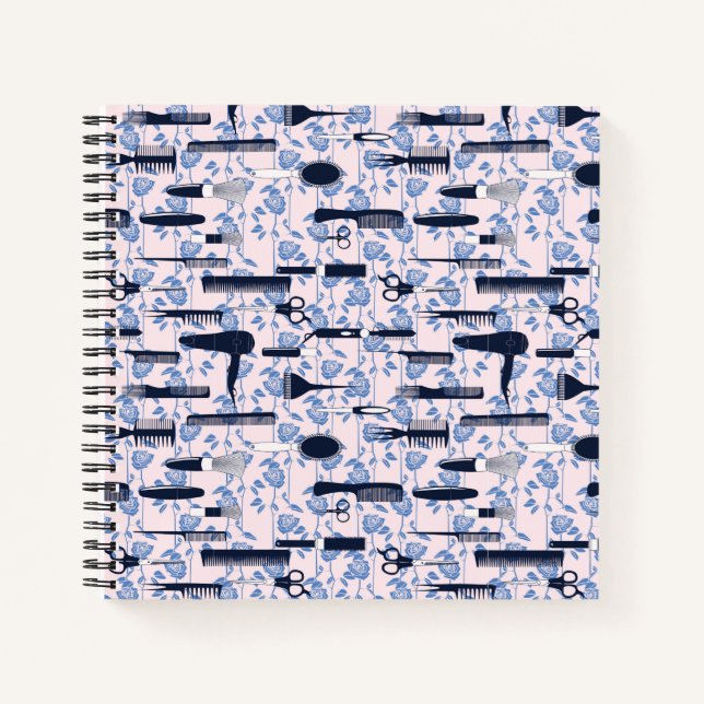 Beauty Care Blue Rose Muster Notizbuch (Vorderseite)