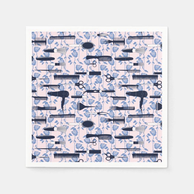 Beauty Care Blue Rose Muster Serviette (Vorderseite)