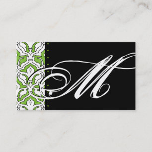 Beauty Carte de visite Retro Damask Green