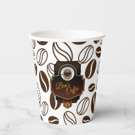 Beauty Coffee Shop Kundenname Pappbecher