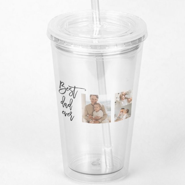 Beauty Collage Foto Bester Vater je Geschenk Acryltrinkbecher (Von Creator hochgeladen)