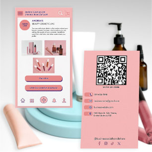 Beauty Cosmetic Custom Branding Fotos rot Rosa Visitenkarte