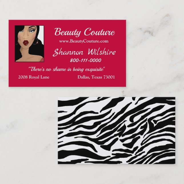 Beauty Couture Business Cards Visitenkarte (Vorne/Hinten)
