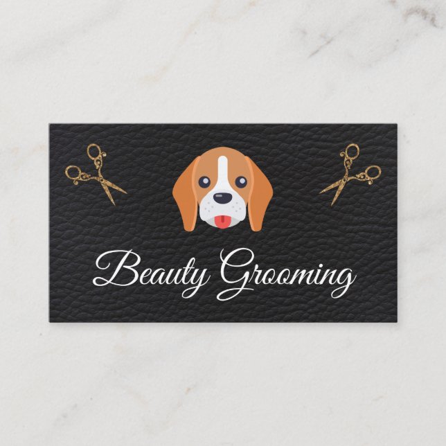 Beauty Dog Groomer Elite Shears Leather Visitenkarte (Vorderseite)