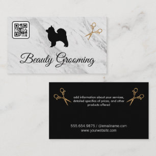 Beauty Dog Grooming Scissors   Marmor   QR-Code Visitenkarte