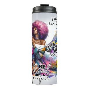 Beauty Empowerment - Schwarze Frau   Inspirierend Thermosbecher