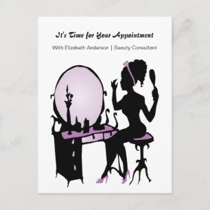 Beauty Erinnerung Lila Vintages Girl Postkarte