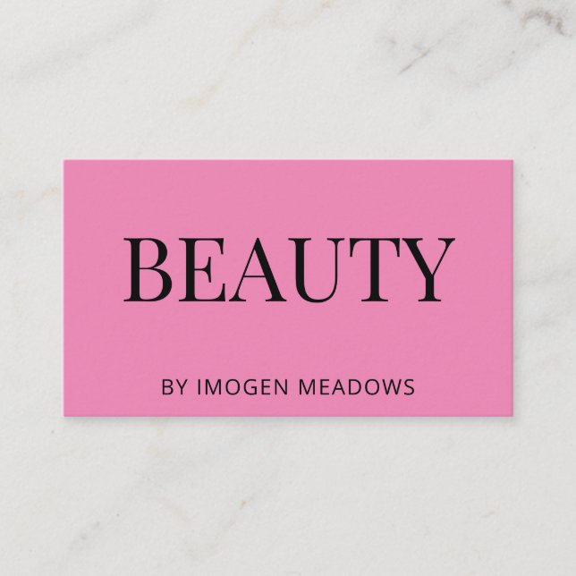 Beauty Esthetician Bold Typografy Dark Pink Visitenkarte (Vorderseite)