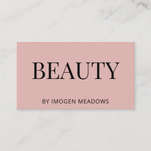 Beauty Esthetician Bold Typografy Dusty Pink Visitenkarte