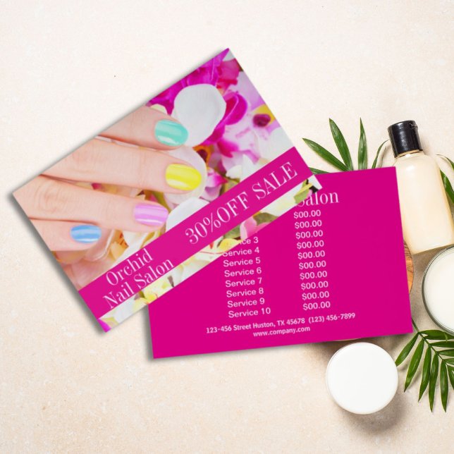 Beauty Esthetician WELLNESS-CENTER Nail Salon Prei Flyer (Beauty Esthetician SPA Nail Salon Price Lists Flyer)