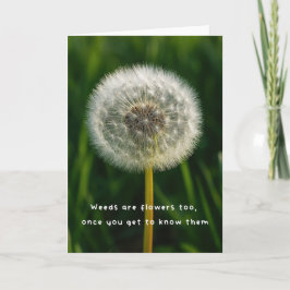 Beauty eye beholder dandelion weed quote unique  karte